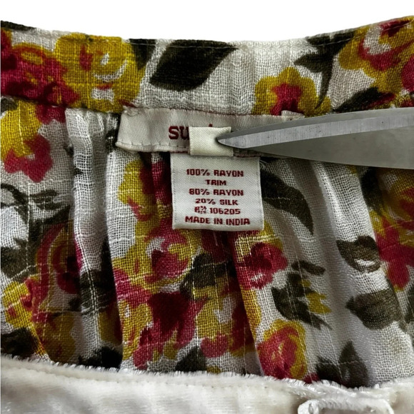 SUNDANCE CATALOG Floral Silk Blend Blouse Size Small Boho Flowy - Picture 3 of 8